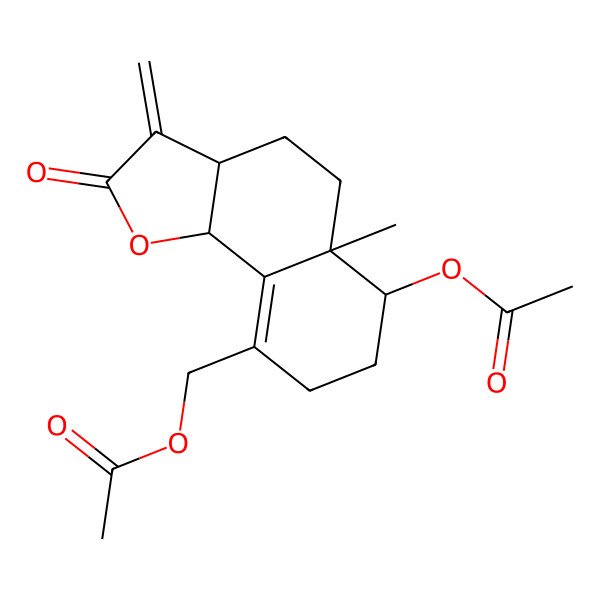 2D Structure of [(3aS,5aR,6R,9bS)-6-acetyloxy-5a-methyl-3-methylidene-2-oxo-4,5,6,7,8,9b-hexahydro-3aH-benzo[g][1]benzofuran-9-yl]methyl acetate