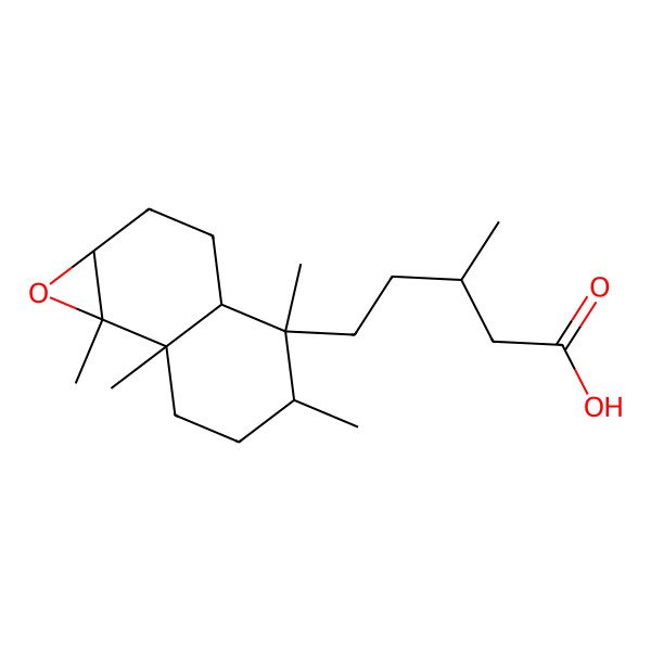 2D Structure of (3R)-5-[(1aR,3aR,4S,5R,7aR,7bS)-4,5,7a,7b-tetramethyl-2,3,3a,5,6,7-hexahydro-1aH-naphtho[1,2-b]oxiren-4-yl]-3-methylpentanoic acid