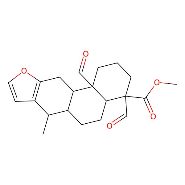 2D Structure of Methyl 4,11b-diformyl-7-methyl-1,2,3,4a,5,6,6a,7,11,11a-decahydronaphtho[2,1-f][1]benzofuran-4-carboxylate