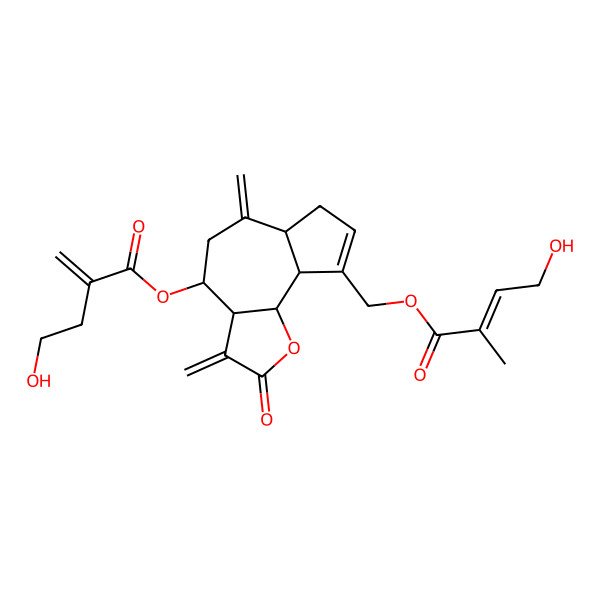 2D Structure of [4-(4-hydroxy-2-methylidenebutanoyl)oxy-3,6-dimethylidene-2-oxo-4,5,6a,7,9a,9b-hexahydro-3aH-azuleno[8,7-b]furan-9-yl]methyl 4-hydroxy-2-methylbut-2-enoate