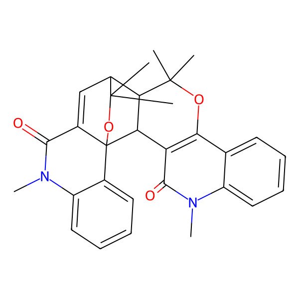 2D Structure of (1R,2S,15R,16S)-5,14,14,20,28,28-hexamethyl-13,27-dioxa-5,20-diazaheptacyclo[14.10.2.01,18.02,15.03,12.06,11.021,26]octacosa-3(12),6,8,10,17,21,23,25-octaene-4,19-dione
