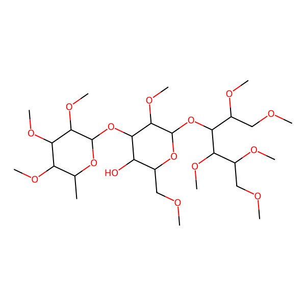 2D Structure of 5-Methoxy-2-(methoxymethyl)-6-(1,2,4,5,6-pentamethoxyhexan-3-yloxy)-4-(3,4,5-trimethoxy-6-methyloxan-2-yl)oxyoxan-3-ol