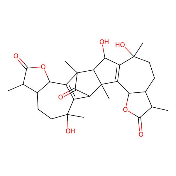 2D Structure of (1S,2R,4S,7S,8S,11S,13S,14S,15R,17S,20S,21S,24S)-11,13,24-trihydroxy-2,7,11,15,20,24-hexamethyl-5,18-dioxaheptacyclo[13.10.1.02,14.03,12.04,8.016,25.017,21]hexacosa-3(12),16(25)-diene-6,19,26-trione