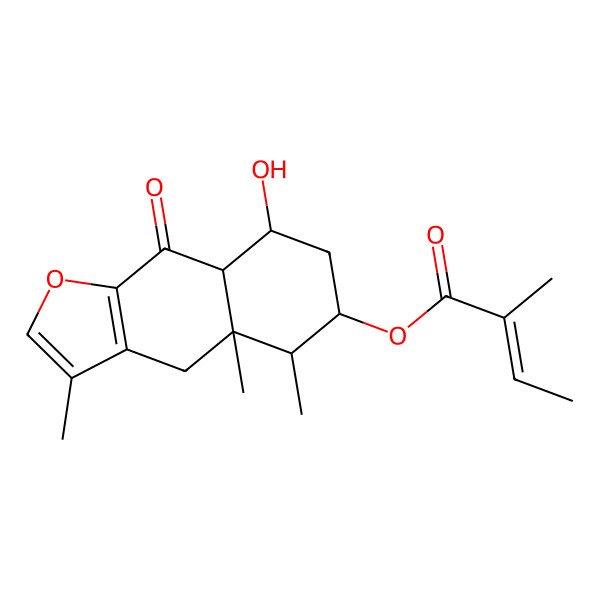 2D Structure of [(4aR,5R,6R,8S,8aS)-8-hydroxy-3,4a,5-trimethyl-9-oxo-4,5,6,7,8,8a-hexahydrobenzo[f][1]benzofuran-6-yl] (Z)-2-methylbut-2-enoate
