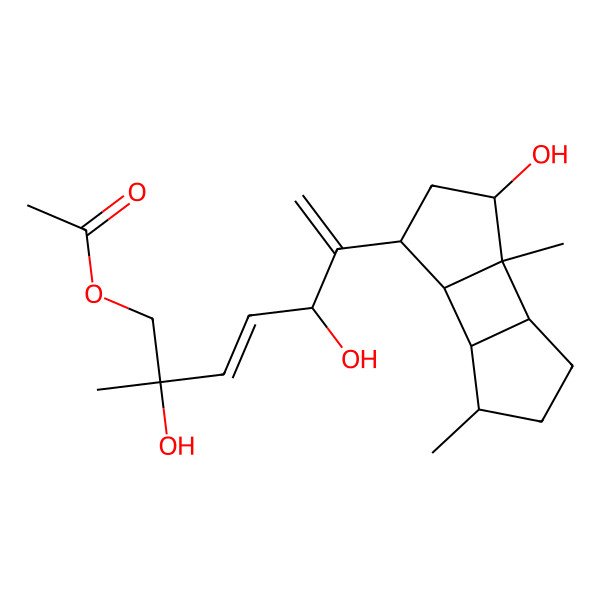 2D Structure of [(2R,3E,5R)-2,5-dihydroxy-6-[(1R,2R,3R,5S,6R,7S,10R)-5-hydroxy-6,10-dimethyl-3-tricyclo[5.3.0.02,6]decanyl]-2-methylhepta-3,6-dienyl] acetate