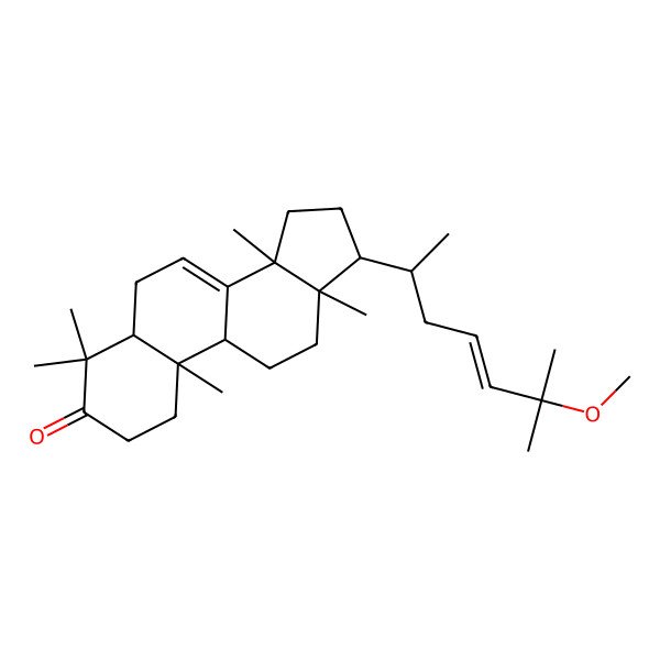 2D Structure of 17-(6-Methoxy-6-methylhept-4-en-2-yl)-4,4,10,13,14-pentamethyl-1,2,5,6,9,11,12,15,16,17-decahydrocyclopenta[a]phenanthren-3-one