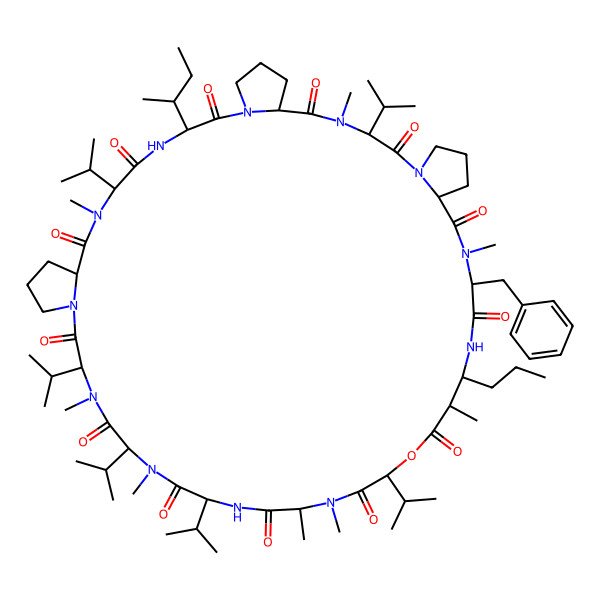 2D Structure of cyclo[DL-N(Me)Ala-DL-Val-DL-N(Me)Val-DL-N(Me)Val-DL-Pro-DL-N(Me)Val-DL-xiIle-DL-Pro-DL-N(Me)Val-DL-Pro-DL-N(Me)Phe-bAla(2-Me,3-Pr)-DL-OVal]