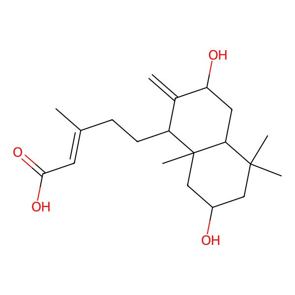2D Structure of (Z)-5-[(1R,3R,4aS,7S,8aS)-3,7-dihydroxy-5,5,8a-trimethyl-2-methylidene-3,4,4a,6,7,8-hexahydro-1H-naphthalen-1-yl]-3-methylpent-2-enoic acid