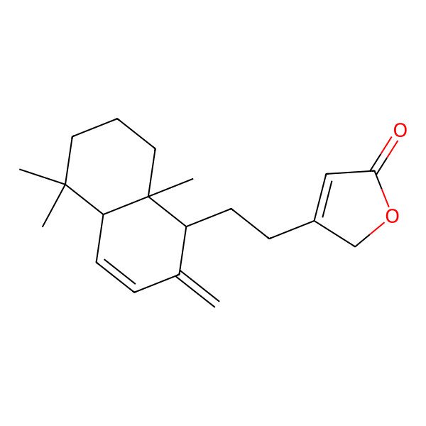 2D Structure of 3-[2-[(1R,4aR,8aS)-5,5,8a-trimethyl-2-methylidene-4a,6,7,8-tetrahydro-1H-naphthalen-1-yl]ethyl]-2H-furan-5-one
