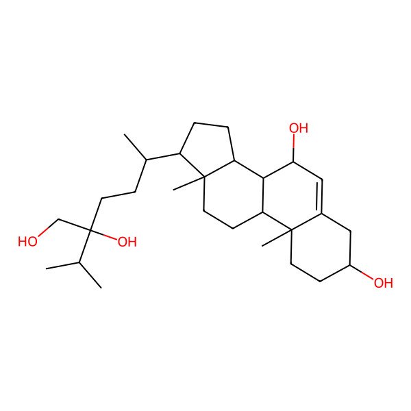 2D Structure of (3S,7S,8S,9S,10R,13R,14S,17R)-17-[(2R)-5-hydroxy-5-(hydroxymethyl)-6-methylheptan-2-yl]-10,13-dimethyl-2,3,4,7,8,9,11,12,14,15,16,17-dodecahydro-1H-cyclopenta[a]phenanthrene-3,7-diol