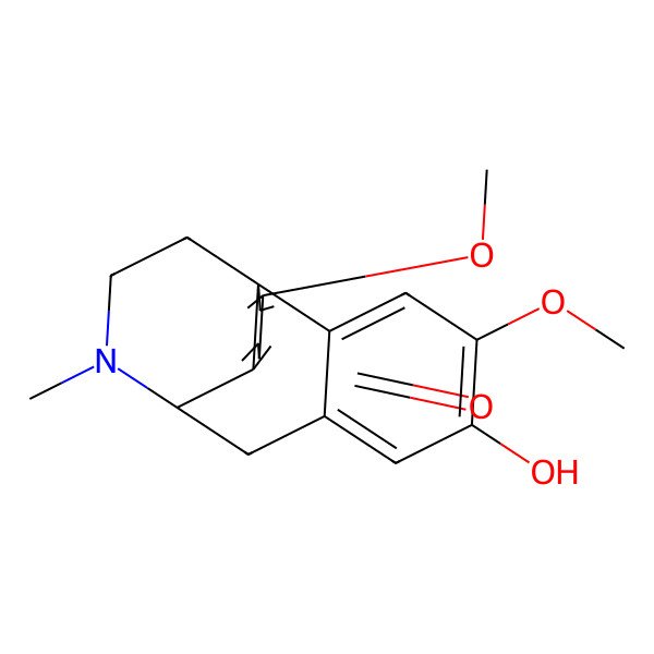2D Structure of (1R,9R)-5-hydroxy-4,13-dimethoxy-17-methyl-17-azatetracyclo[7.5.3.01,10.02,7]heptadeca-2,4,6,10,13-pentaen-12-one