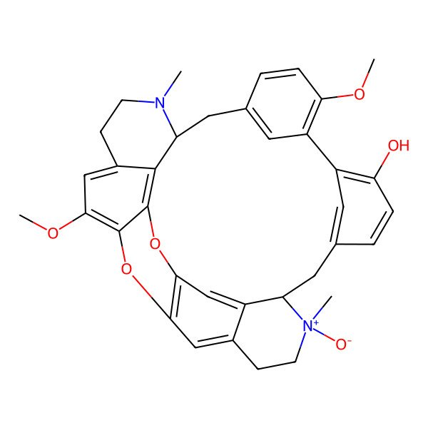 2D Structure of (8S,21S)-16,27-dimethoxy-7,22-dimethyl-7-oxido-29,31-dioxa-22-aza-7-azoniaoctacyclo[19.9.3.14,30.110,14.115,19.03,8.025,33.028,32]hexatriaconta-1(30),2,4(34),10(36),11,13,15,17,19(35),25,27,32-dodecaen-13-ol