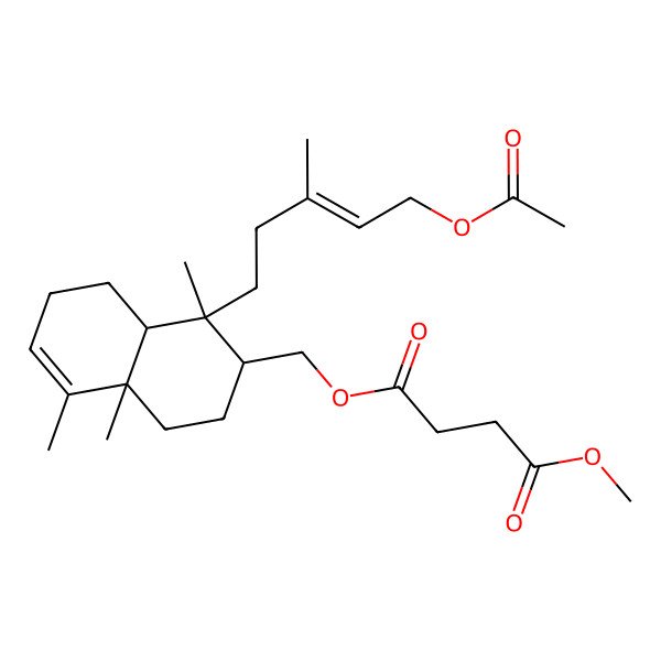 2D Structure of 4-O-[[1-(5-acetyloxy-3-methylpent-3-enyl)-1,4a,5-trimethyl-2,3,4,7,8,8a-hexahydronaphthalen-2-yl]methyl] 1-O-methyl butanedioate