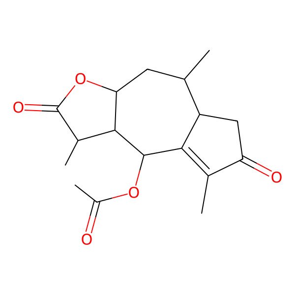 2D Structure of [(1R,3aR,5S,5aR,9S,9aR)-1,5,8-trimethyl-2,7-dioxo-1,3a,4,5,5a,6,9,9a-octahydroazuleno[6,5-b]furan-9-yl] acetate