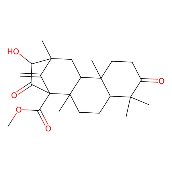 2D Structure of methyl (1S,2R,5R,10R,11R,13S,14S)-14-hydroxy-2,6,6,10,13-pentamethyl-16-methylidene-7,15-dioxotetracyclo[11.2.1.02,11.05,10]hexadecane-1-carboxylate