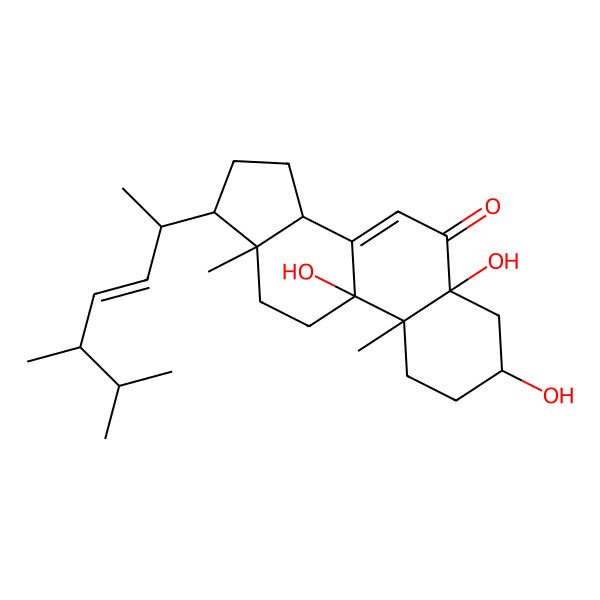 2D Structure of 3,5,9-Trihydroxyergosta-7,22-dien-6-one