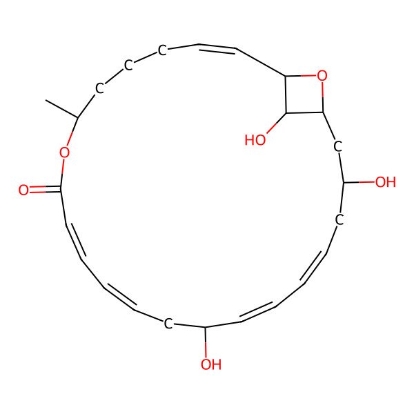 2D Structure of (1S,2E,7R,12E,15S,21S,23R,25R)-15,21,25-trihydroxy-7-methyl-8,24-dioxabicyclo[21.1.1]pentacosa-2,10,12,16,18-pentaen-9-one