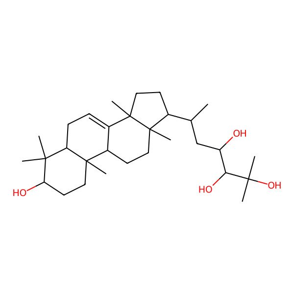 2D Structure of (3S,4S,6S)-6-[(3S,5R,9R,10R,13S,14S,17S)-3-hydroxy-4,4,10,13,14-pentamethyl-2,3,5,6,9,11,12,15,16,17-decahydro-1H-cyclopenta[a]phenanthren-17-yl]-2-methylheptane-2,3,4-triol