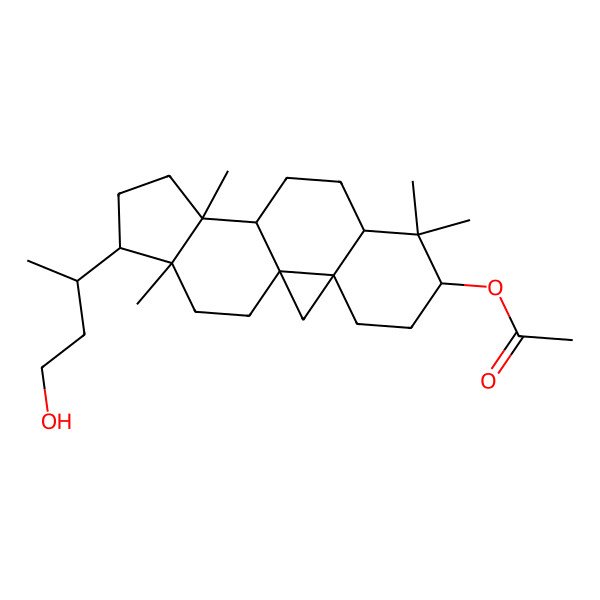 2D Structure of [(1S,3R,6S,8R,11S,12S,15R,16R)-15-[(2R)-4-hydroxybutan-2-yl]-7,7,12,16-tetramethyl-6-pentacyclo[9.7.0.01,3.03,8.012,16]octadecanyl] acetate