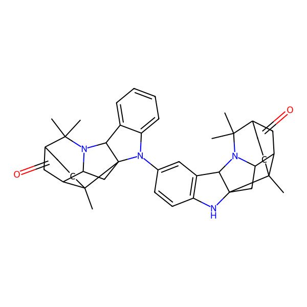 2D Structure of 14,14,18-Trimethyl-9-(14,14,18-trimethyl-16-oxo-5,13-diazahexacyclo[13.3.1.02,13.04,12.04,18.06,11]nonadeca-6,8,10-trien-5-yl)-5,13-diazahexacyclo[13.3.1.02,13.04,12.04,18.06,11]nonadeca-6(11),7,9-trien-16-one