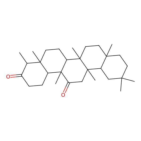 2D Structure of 4,4a,6a,6b,8a,11,11,14a-Octamethyl-1,2,4,5,6,6a,7,8,9,10,12,12a,13,14b-tetradecahydropicene-3,14-dione