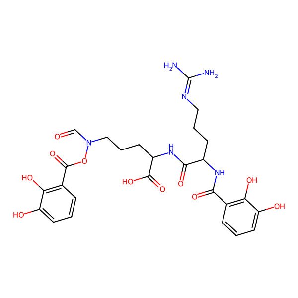 2D Structure of 2-[[5-(Diaminomethylideneamino)-2-[(2,3-dihydroxybenzoyl)amino]pentanoyl]amino]-5-[(2,3-dihydroxybenzoyl)oxy-formylamino]pentanoic acid