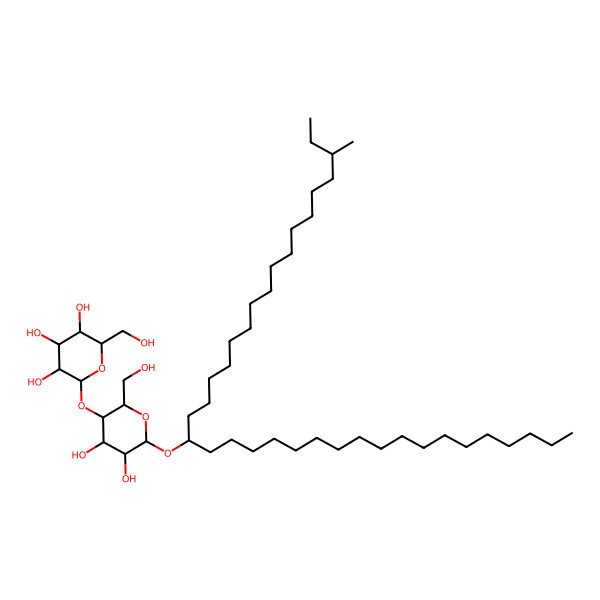 2D Structure of (2R,3S,4S,5S,6S)-2-[(2S,3R,4R,5S,6R)-4,5-dihydroxy-2-(hydroxymethyl)-6-(3-methylhexatriacontan-18-yloxy)oxan-3-yl]oxy-6-(hydroxymethyl)oxane-3,4,5-triol