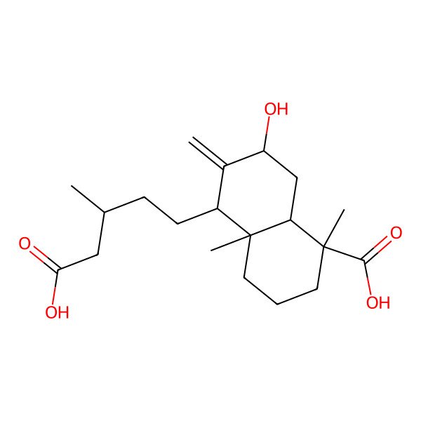 2D Structure of 5-(4-carboxy-3-methylbutyl)-7-hydroxy-1,4a-dimethyl-6-methylidene-3,4,5,7,8,8a-hexahydro-2H-naphthalene-1-carboxylic acid