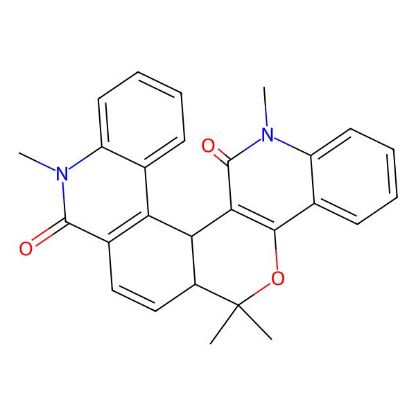 2D Structure of 9,15,15,24-Tetramethyl-16-oxa-9,24-diazahexacyclo[12.12.0.02,11.03,8.017,26.018,23]hexacosa-2(11),3,5,7,12,17(26),18,20,22-nonaene-10,25-dione