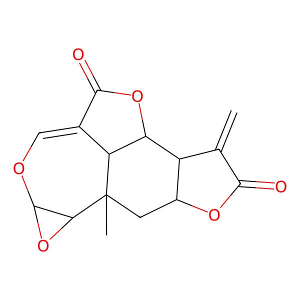 2D Structure of (1S,2R,4S,10S,11R,15S,17S)-1-methyl-12-methylidene-3,5,9,14-tetraoxapentacyclo[8.6.1.02,4.07,17.011,15]heptadec-6-ene-8,13-dione