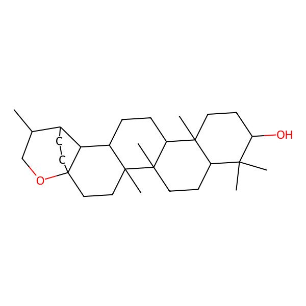 2D Structure of (1S,4R,5R,8R,10S,13R,14R,17R,18R,19S,20R)-4,5,9,9,13,20-hexamethyl-22-oxahexacyclo[17.3.2.01,18.04,17.05,14.08,13]tetracosan-10-ol