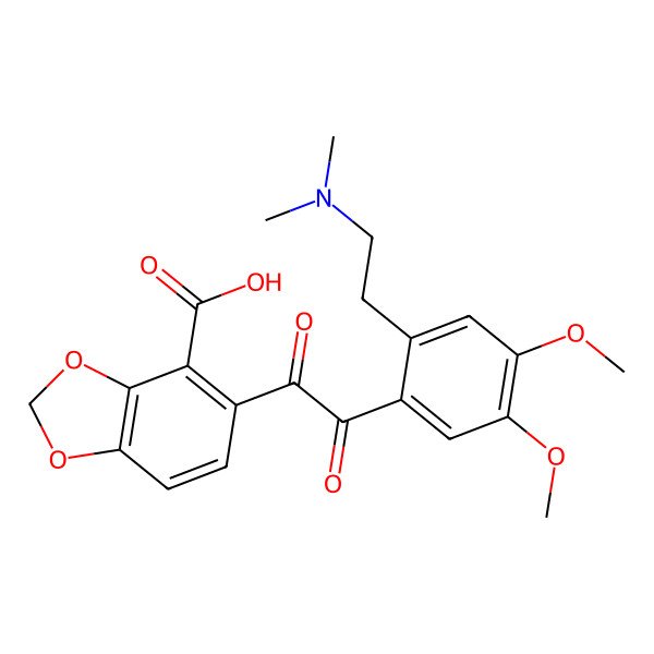 2D Structure of 5-[{2-[2-(Dimethylamino)ethyl]-4,5-dimethoxyphenyl}(oxo)acetyl]-2H-1,3-benzodioxole-4-carboxylic acid