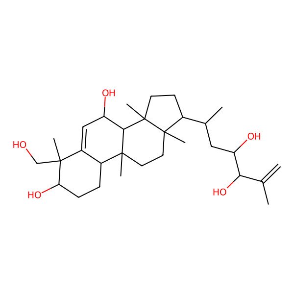 2D Structure of 17-(4,5-dihydroxy-6-methylhept-6-en-2-yl)-4-(hydroxymethyl)-4,9,13,14-tetramethyl-2,3,7,8,10,11,12,15,16,17-decahydro-1H-cyclopenta[a]phenanthrene-3,7-diol