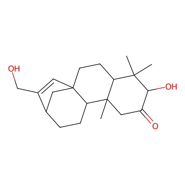 2D Structure of (1S,4S,6S,9S,10S,13R)-6-hydroxy-14-(hydroxymethyl)-5,5,9-trimethyltetracyclo[11.2.1.01,10.04,9]hexadec-14-en-7-one