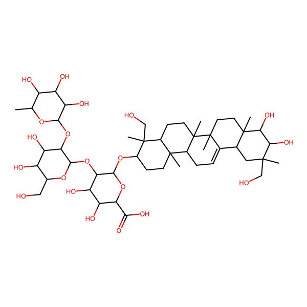 2D Structure of 6-[[9,10-Dihydroxy-4,11-bis(hydroxymethyl)-4,6a,6b,8a,11,14b-hexamethyl-1,2,3,4a,5,6,7,8,9,10,12,12a,14,14a-tetradecahydropicen-3-yl]oxy]-5-[4,5-dihydroxy-6-(hydroxymethyl)-3-(3,4,5-trihydroxy-6-methyloxan-2-yl)oxyoxan-2-yl]oxy-3,4-dihydroxyoxane-2-carboxylic acid
