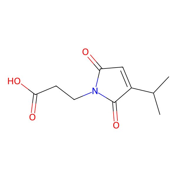 2D Structure of 2,5-Dihydro-3-(1-methylethyl)-2,5-dioxo-1H-pyrrole-1-propanoic acid