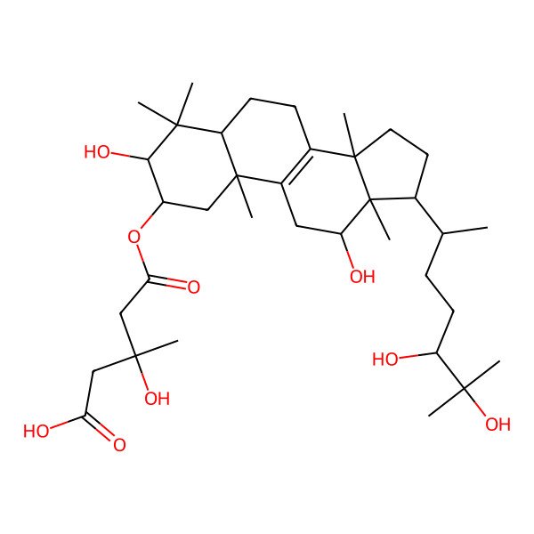 2D Structure of 5-[[17-(5,6-dihydroxy-6-methylheptan-2-yl)-3,12-dihydroxy-4,4,10,13,14-pentamethyl-2,3,5,6,7,11,12,15,16,17-decahydro-1H-cyclopenta[a]phenanthren-2-yl]oxy]-3-hydroxy-3-methyl-5-oxopentanoic acid