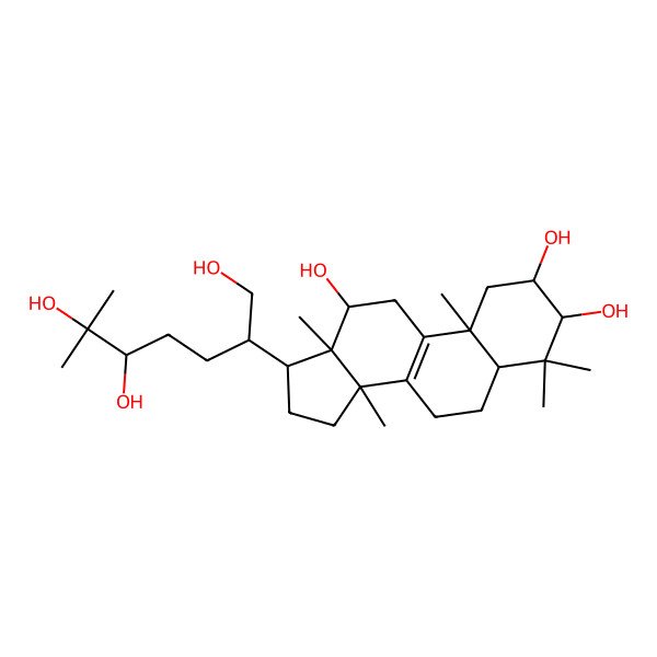 2D Structure of 2alpha,3beta,12alpha,21,24(R),25-Hexahydroxylanost-8-ene