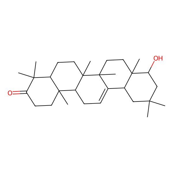 2D Structure of (4aR,6aR,6bS,8aR,9R,12aR,14aR,14bR)-9-hydroxy-4,4,6a,6b,8a,11,11,14b-octamethyl-2,4a,5,6,7,8,9,10,12,12a,14,14a-dodecahydro-1H-picen-3-one