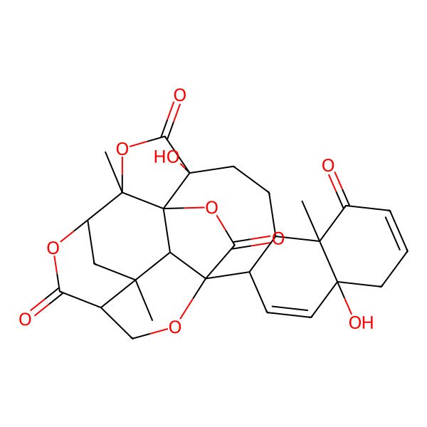 2D Structure of 5,14-Dihydroxy-2,9,26-trimethyl-3,19,23,28-tetraoxaoctacyclo[16.9.2.01,5.02,24.08,17.09,14.018,27.021,26]nonacosa-11,15-diene-4,10,22,29-tetrone