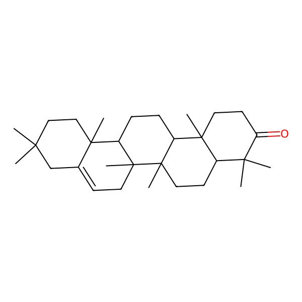2D Structure of (4aR,6aR,6aR,6bR,12aR,14aR,14bR)-4,4,6a,6b,10,10,12a,14b-octamethyl-2,4a,5,6,6a,7,9,11,12,13,14,14a-dodecahydro-1H-picen-3-one 2D Structure of (4aR,6aR,6aR,6bR,12aR,14aR,14bR)-4,4,6a,6b,10,10,12a,14b-octamethyl-2,4a,5,6,6a,7,9,11,12,13,14,14a-dodecahydro-1H-picen-3-one