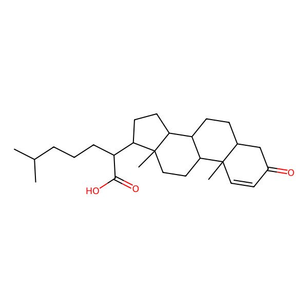 2D Structure of 2-(10,13-Dimethyl-3-oxo-4,5,6,7,8,9,11,12,14,15,16,17-dodecahydrocyclopenta[a]phenanthren-17-yl)-6-methylheptanoic acid