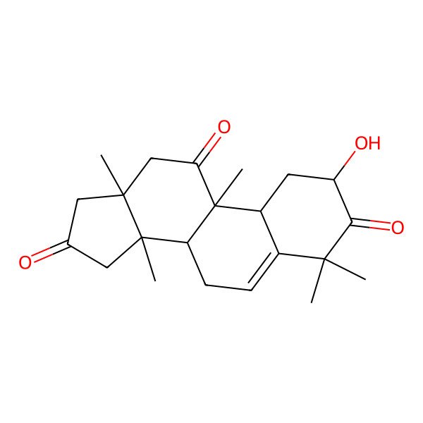 2D Structure of (2S,8S,9R,10S,13S,14S)-2-hydroxy-4,4,9,13,14-pentamethyl-1,2,7,8,10,12,15,17-octahydrocyclopenta[a]phenanthrene-3,11,16-trione