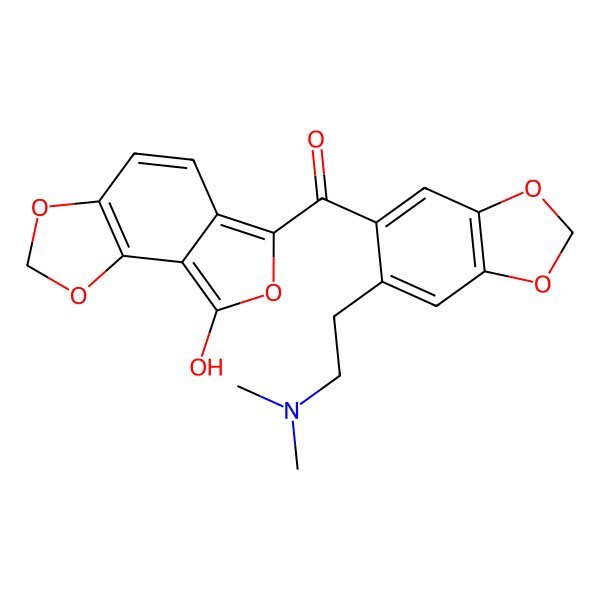 2D Structure of [6-[2-(Dimethylamino)ethyl]-1,3-benzodioxol-5-yl]-(8-hydroxyfuro[3,4-g][1,3]benzodioxol-6-yl)methanone