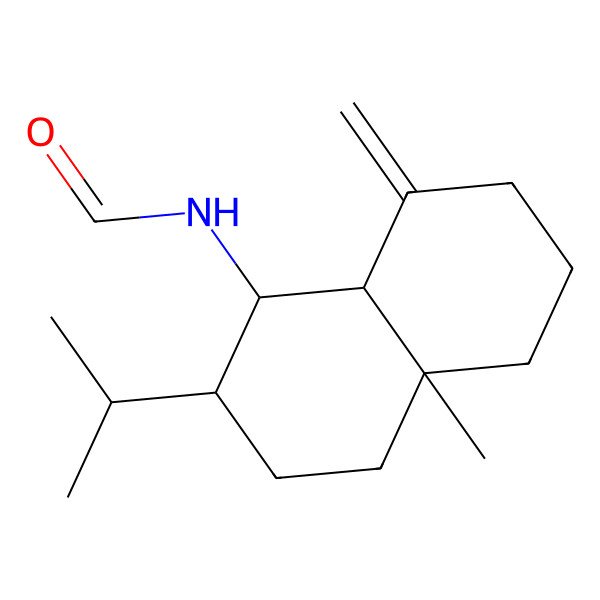 2D Structure of N-[(1R,2S,4aR,8aR)-4a-methyl-8-methylidene-2-propan-2-yl-1,2,3,4,5,6,7,8a-octahydronaphthalen-1-yl]formamide