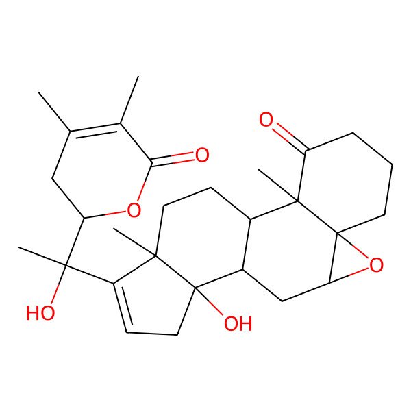 2D Structure of (1S,2R,7S,9R,11R,12R,16R)-15-[(1R)-1-[(2R)-4,5-dimethyl-6-oxo-2,3-dihydropyran-2-yl]-1-hydroxyethyl]-12-hydroxy-2,16-dimethyl-8-oxapentacyclo[9.7.0.02,7.07,9.012,16]octadec-14-en-3-one
