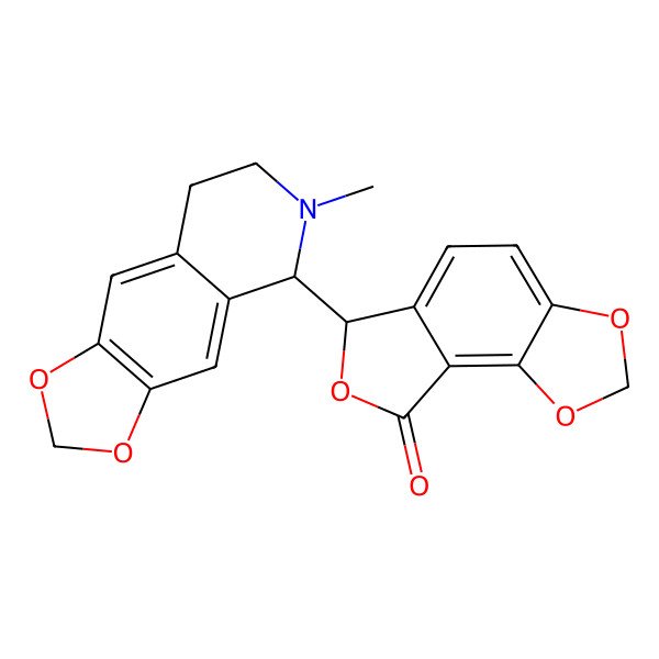 2D Structure of 6-(6-Methyl-5,6,7,8-tetrahydro[1,3]dioxolo[4,5-g]isoquinolin-5-yl)furo[3,4-E][1,3]benzodioxol-8(6H)-one