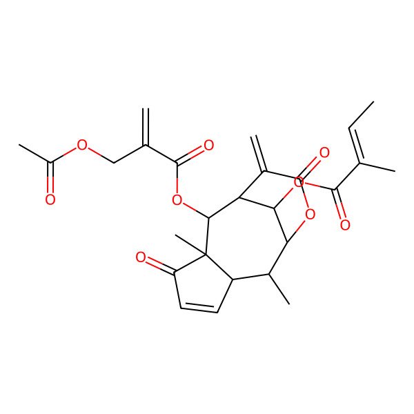 2D Structure of [(1S,2S,3R,7S,8S,9R,13S)-2-[2-(acetyloxymethyl)prop-2-enoyloxy]-3,8-dimethyl-12-methylidene-4,11-dioxo-10-oxatricyclo[7.3.1.03,7]tridec-5-en-13-yl] (Z)-2-methylbut-2-enoate
