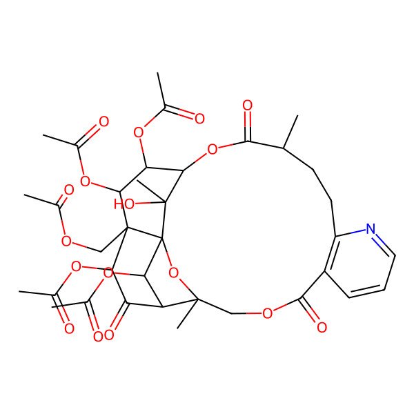 2D Structure of [(1S,3R,15S,18S,19R,20R,21S,22S,24R,25R,26S)-19,20,22,25-tetraacetyloxy-26-hydroxy-3,15,26-trimethyl-6,16,23-trioxo-2,5,17-trioxa-11-azapentacyclo[16.7.1.01,21.03,24.07,12]hexacosa-7(12),8,10-trien-21-yl]methyl acetate
