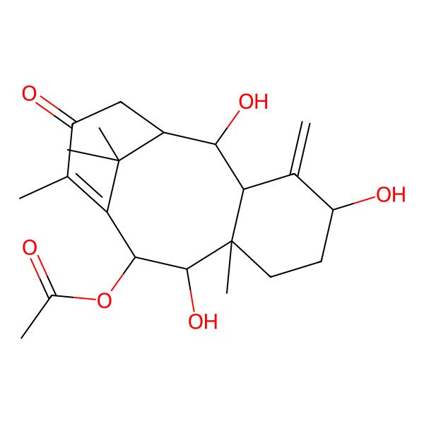 2D Structure of [(2R,3R,5S,8R,9R,10R)-2,5,9-trihydroxy-8,12,15,15-tetramethyl-4-methylidene-13-oxo-10-tricyclo[9.3.1.03,8]pentadec-11-enyl] acetate